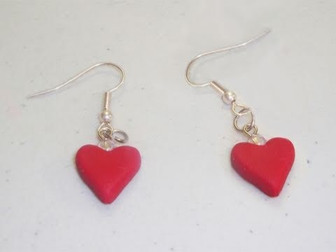 How to make polymer clay heart shaped earrings - EP
