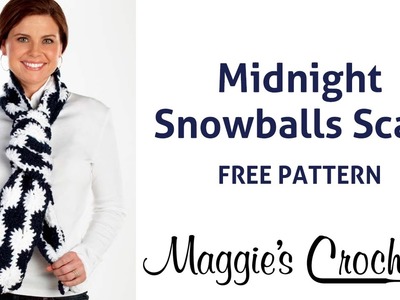 Midnight Snowball Scarf Free Crochet Pattern - Right Handed