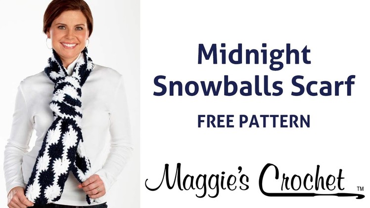 Midnight Snowball Scarf Free Crochet Pattern - Right Handed