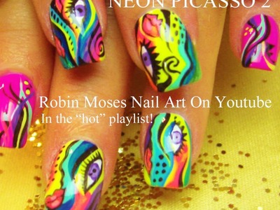 Nail Art Tutorial | DIY Abstract Nail Design | Neon Picasso Nails!