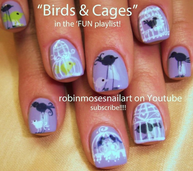 Nail Art Tutorial | Easy Bird Nails | DIY Cute Birdcage Nail Art