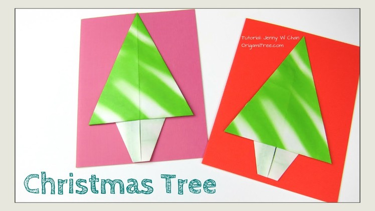 Origami Tree -  Origami Christmas Tree - Christmas Tree Paper Crafts - Handmade Card