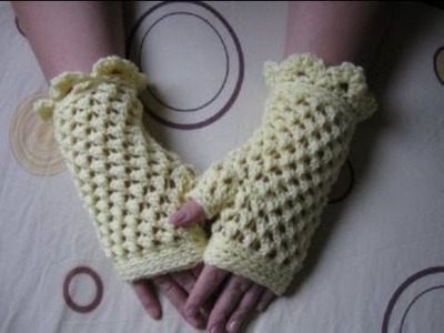 Butterfly Stitch Gloves - Left Handed Crochet Tutorial