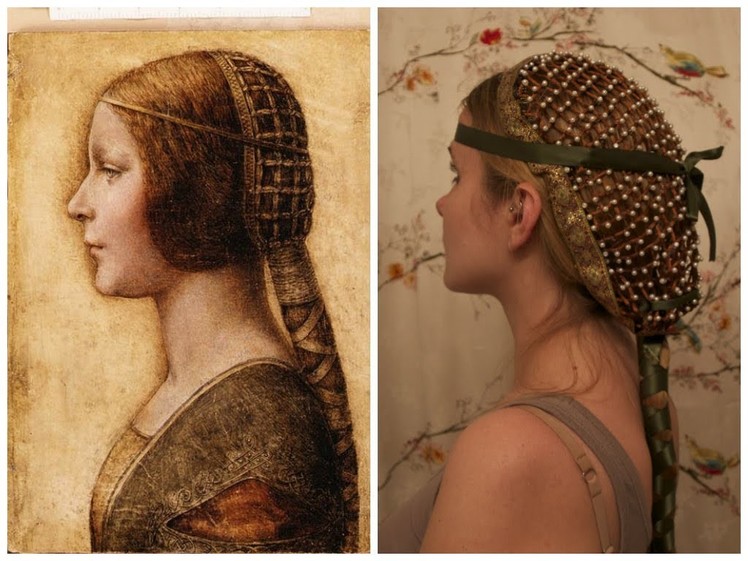 Collaboween: DIY Hair Snood inspired by Da Vinci's La Bella Principessa.