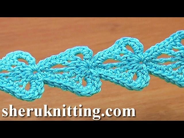 Crochet Ribbon Tape Leaf Motif Tutorial 24 Single Crochet Trim