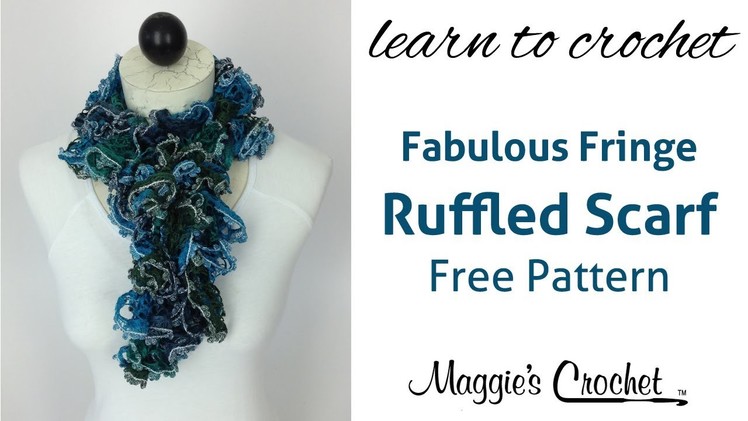 Crochet Ruffled Scarf with Mary Maxim Fabulous Fringe Yarn - Right Handed