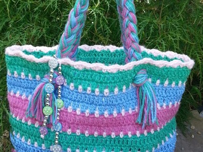 #Crochet Summer Beach Bag Free #TUTORIAL DIY crochet