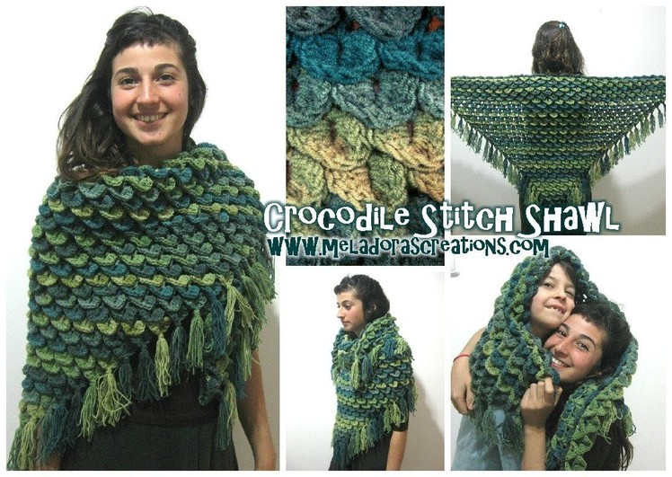 Crocodile Stitch Shawl REVISED - Left Handed Crochet Tutorial