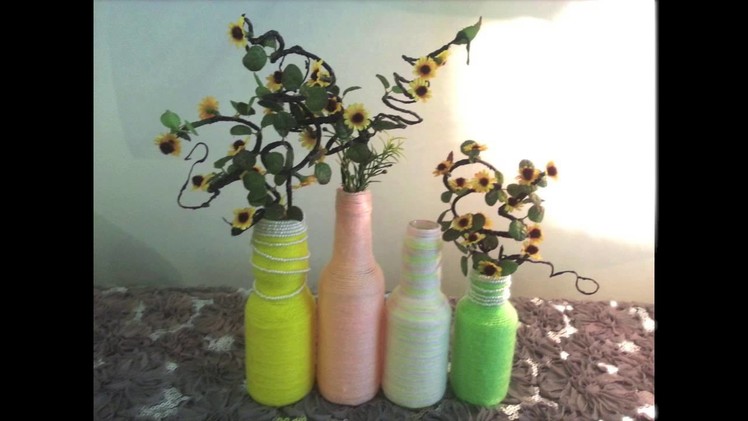 DIY Home or Room Decoration. Recycle Old Bottle Into Flower Vase