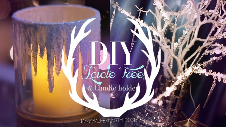 DIY Icicle Branches & Frosted Candle Holders | #DIYMAS | ANNEORSHINE