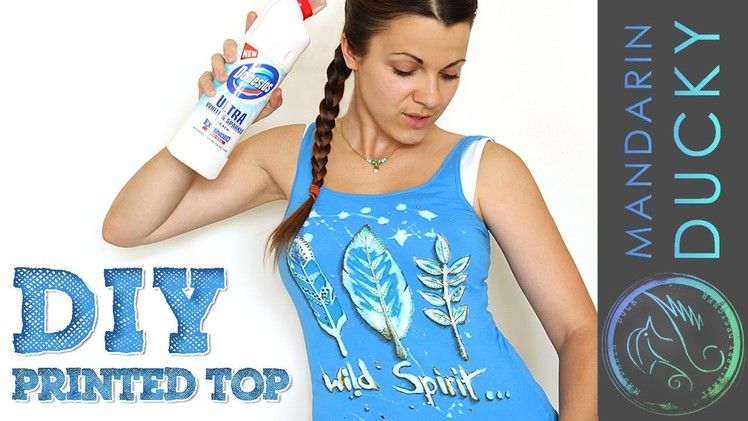 DIY PRINTED TOP USING BLEACH AND MARKERS by Mymandarinducky