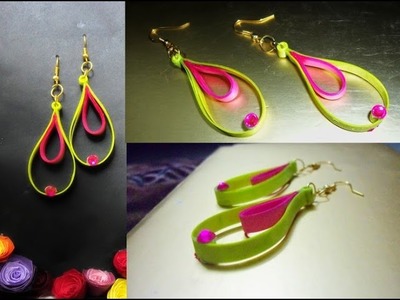 Handmade jewelry quilling paper earrings Latest model earrings  Earrings Making video