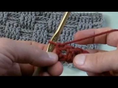 How To Crochet A Basket Weave Stitch - LH Part 1 of 2