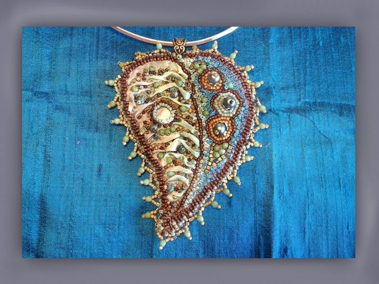 How to make a beaded silk leaf pendant