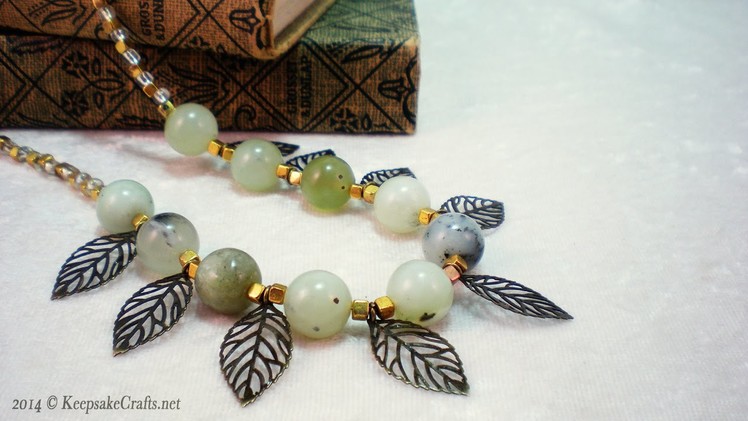 How To Make Leafy Green Serpentine Beads Necklace