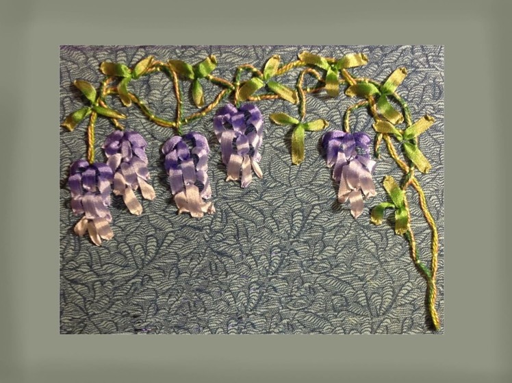 How to make silk ribbon embroidered wisteria blooms