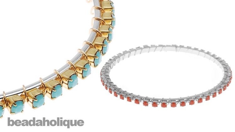 How to Wire Wrap Rhinestone Cup Chain onto a Bangle Bracelet