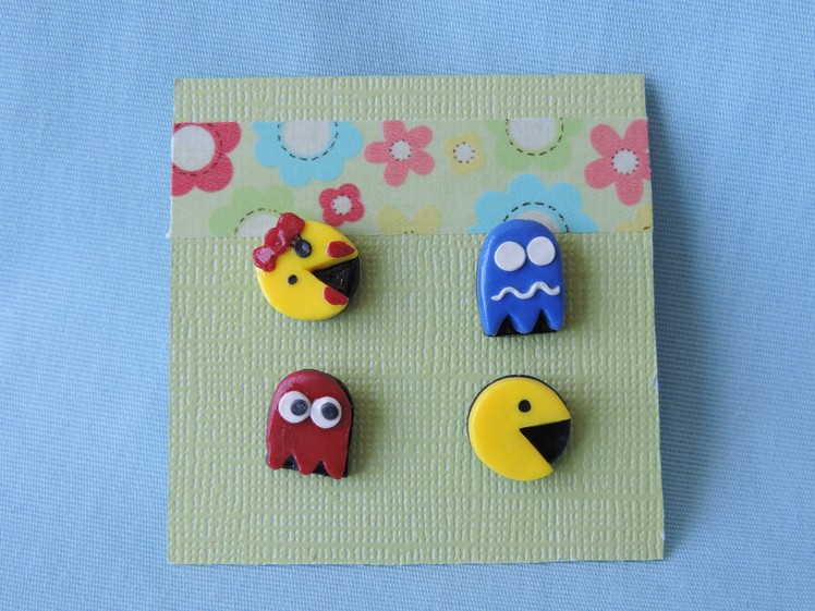 Pac-Man & Friends Polymer Clay Earrings Tutorial