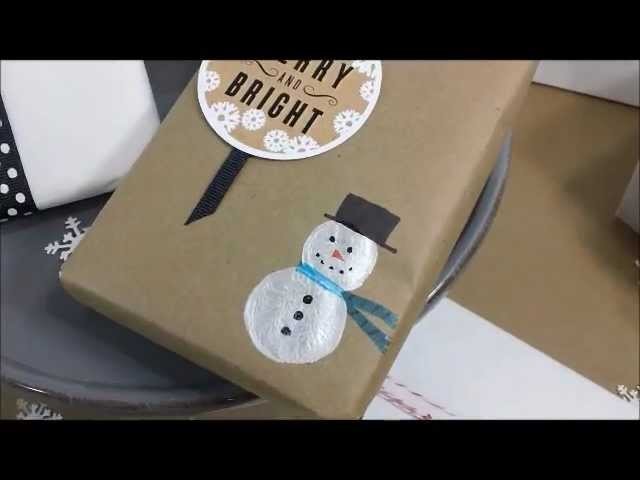 Snowman Christmas Gift Wrap Craft Idea + FREE Printable Holiday Gift Tags