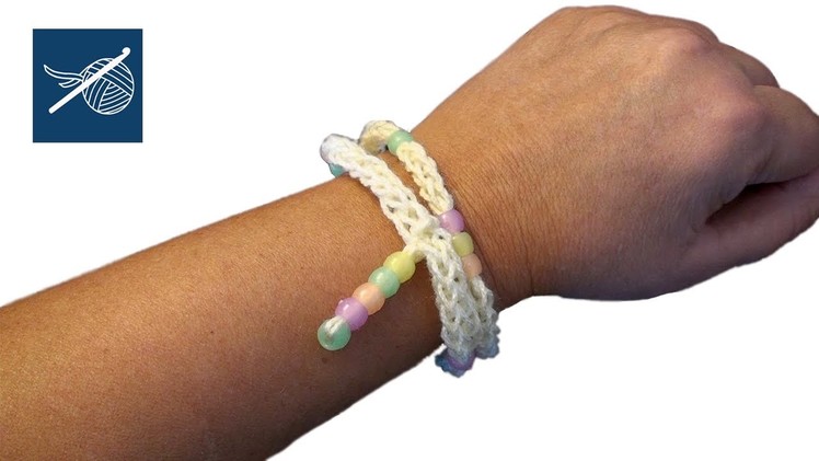 Crochet Bracelet with Pony Beads - Left Hand Crochet Geek