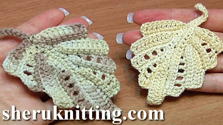 Crochet Leaf Work In Back Loops Tutorial 22 Part 2 of 2