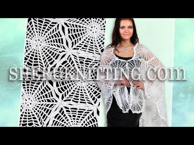 Crochet Shawl "Spider Web" Model 8