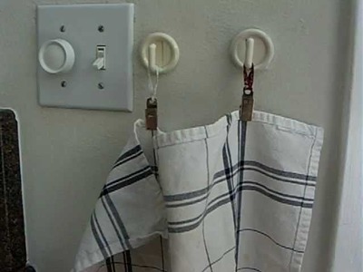 DIY - A better way to hang a kitchen towel so it will dry faster.