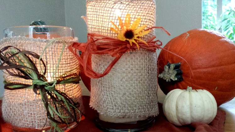 DIY: Easy & Inexpensive Decorated Candle Holders! (Thanksgiving)