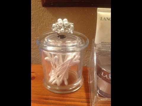 DIY Glam Storage Container - using old candle jar