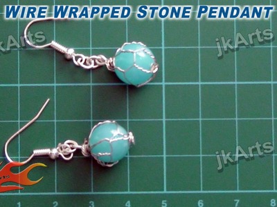 DIY How to make wire wrapped stone Earrings - JK Arts 302