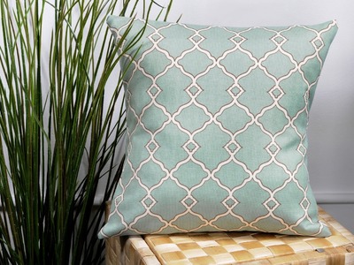 DIY No Sew Pillow Tutorial with Outdoor Fabric