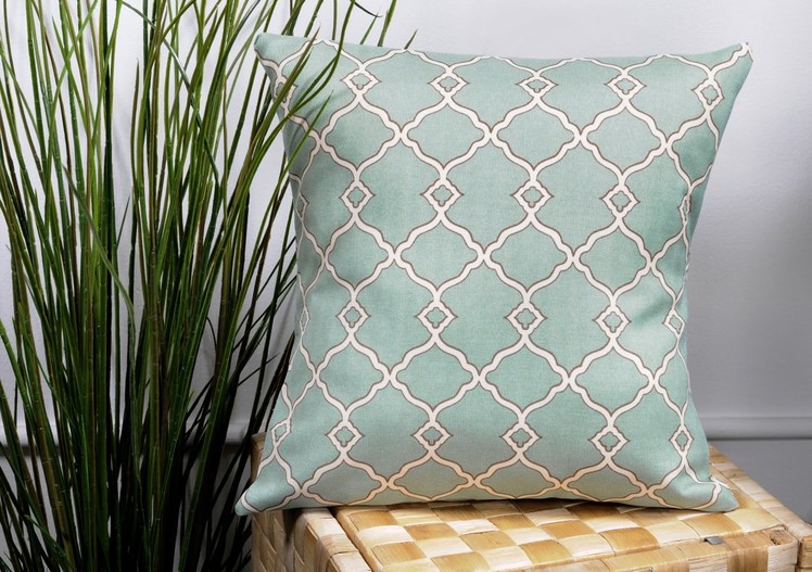 DIY No Sew Pillow Tutorial with Outdoor Fabric