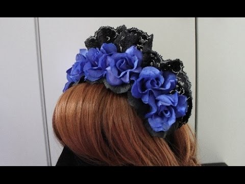 DIY: rose head band (small bonnet-ish?) for lolita TUTORIAL