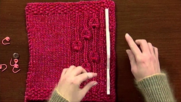 Eunny's Quick Tip for Buttonhole Placement, from Knitting Daily TV Episode 612