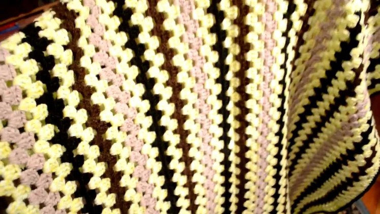 Granny on the straight crocheted blanket