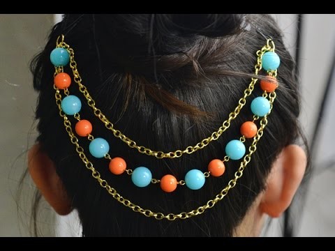 How to Make Candy Hair Accessories with Beads and Chains - Tutorial .