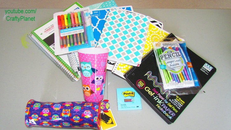 HUGE 2014 Back To School Supply Haul - Owl Case, Gel Pens, Locker Shelf, Cool Notebooks Craft DIY