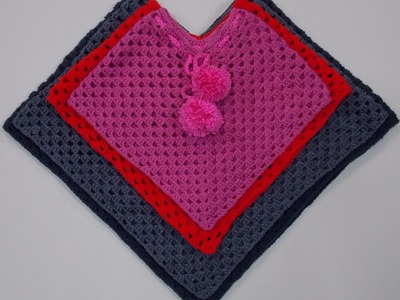 Large - X Large  Crochet Poncho Tutorial
