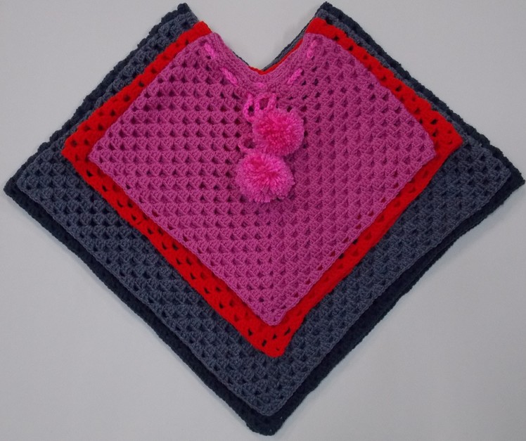 Large - X Large  Crochet Poncho Tutorial