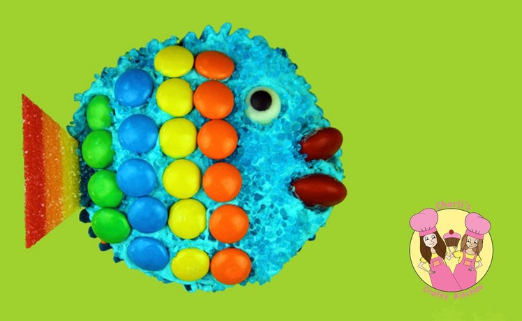 Make a RAINBOW FISH CUPCAKE - under the sea theme party - tutorial by Charli & Ashlee