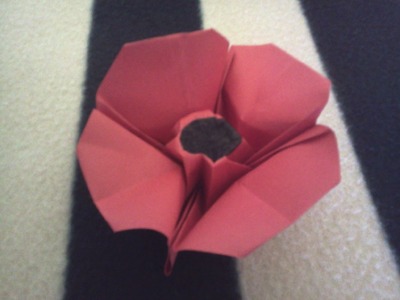 Origami poppy - Amapola de papel