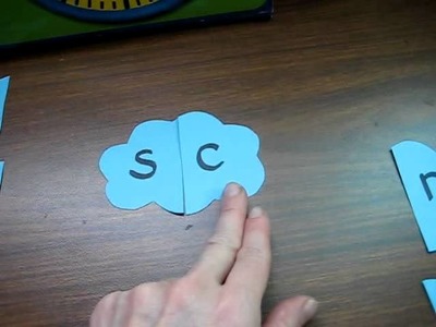 Preschool - Reading-Phonics-Spelling: Blue cloud paper shapes to match into blends.