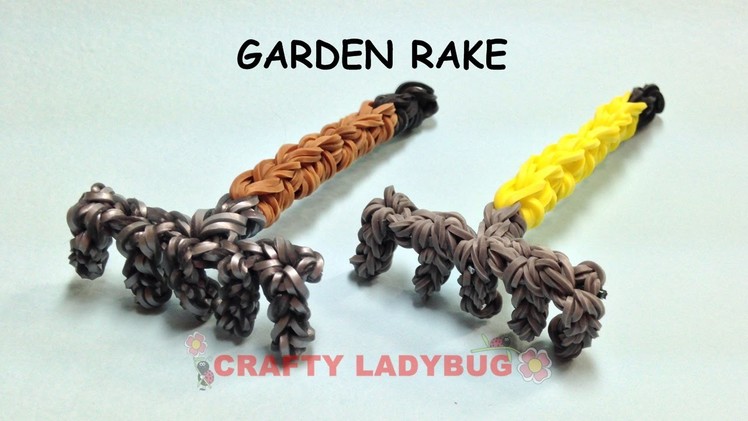 Rainbow Loom Band GARDEN RAKE Advanced Charm Tutorials by Crafty Ladybug.How to DIY