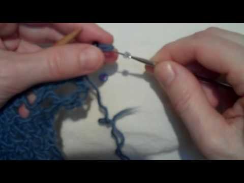 She-Knits- Shoshie- How to put a bead on to a knit stitch with a crochet hook or wire