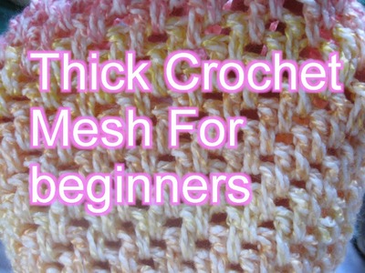 Thick Crochet Mesh - Brick Stitch - Left handed Slow motion Crochet