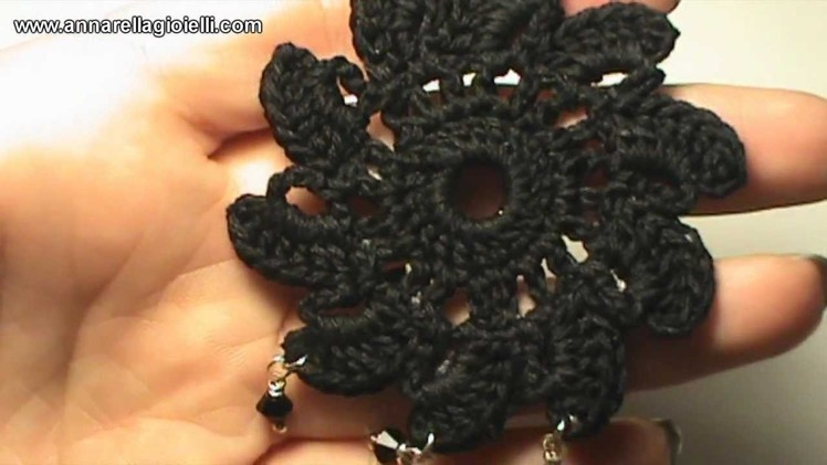 Tutorial - Orecchini fiore all'uncinetto - Come inamidare con lo smalto! (DIY crochet earrings)
