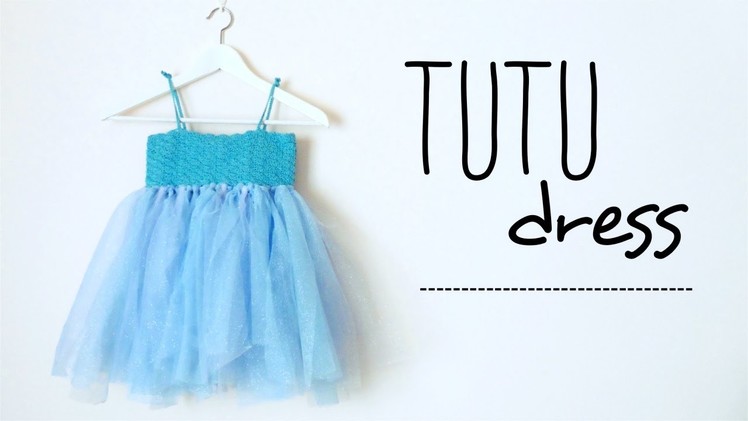 TUTU dress with CROCHET top for girls and babies DIY (all sizes! no sew tutu!)