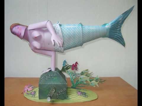 Automaton - papercraft - mermaid - dutchpapergirl