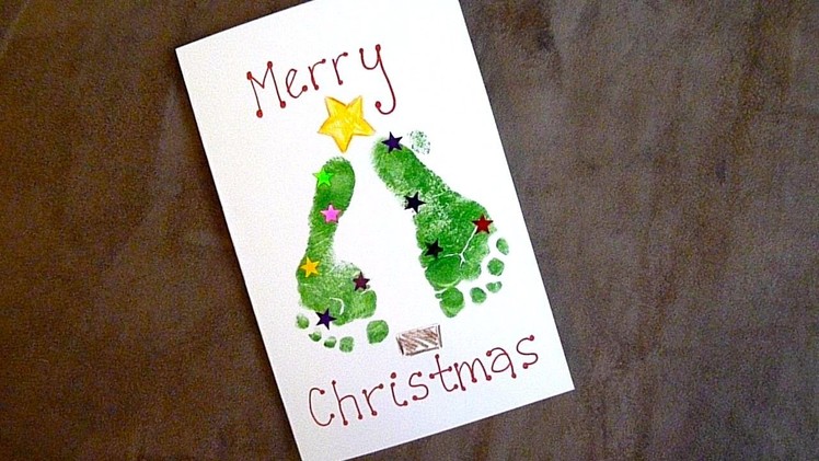 Baby Holiday Craft: Easy Footprint Christmas Cards
