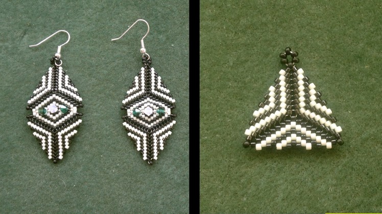 Beading4perfectionists : Earrings : How to bead a triangle with delica beads beginners tutorial
